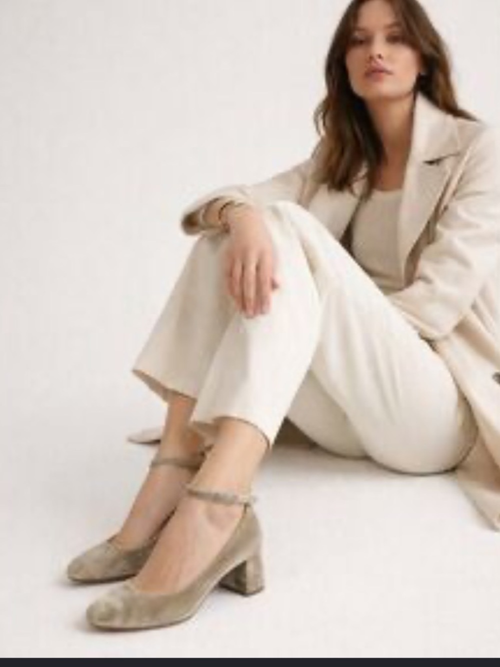 M. Gemi suede block heel nude 38/ 7.5-8